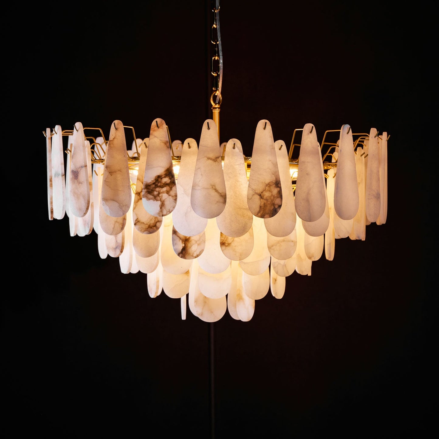 Leon Alabaster Chandelier - Elegant Design with Adjustable Height & LE