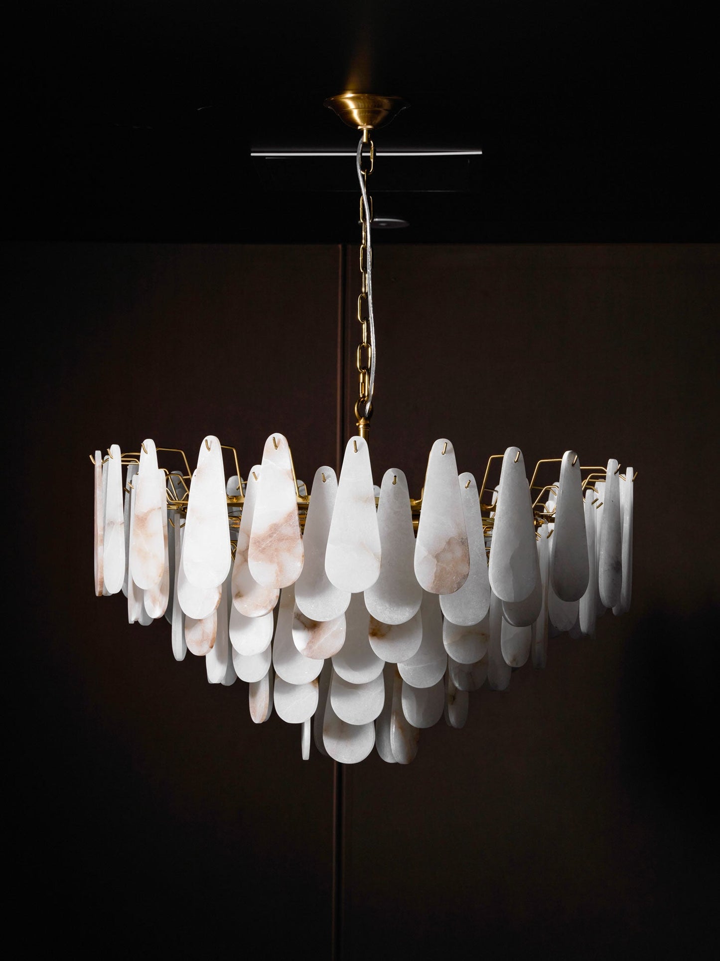 Leon Alabaster Chandelier - Elegant Design with Adjustable Height & LE