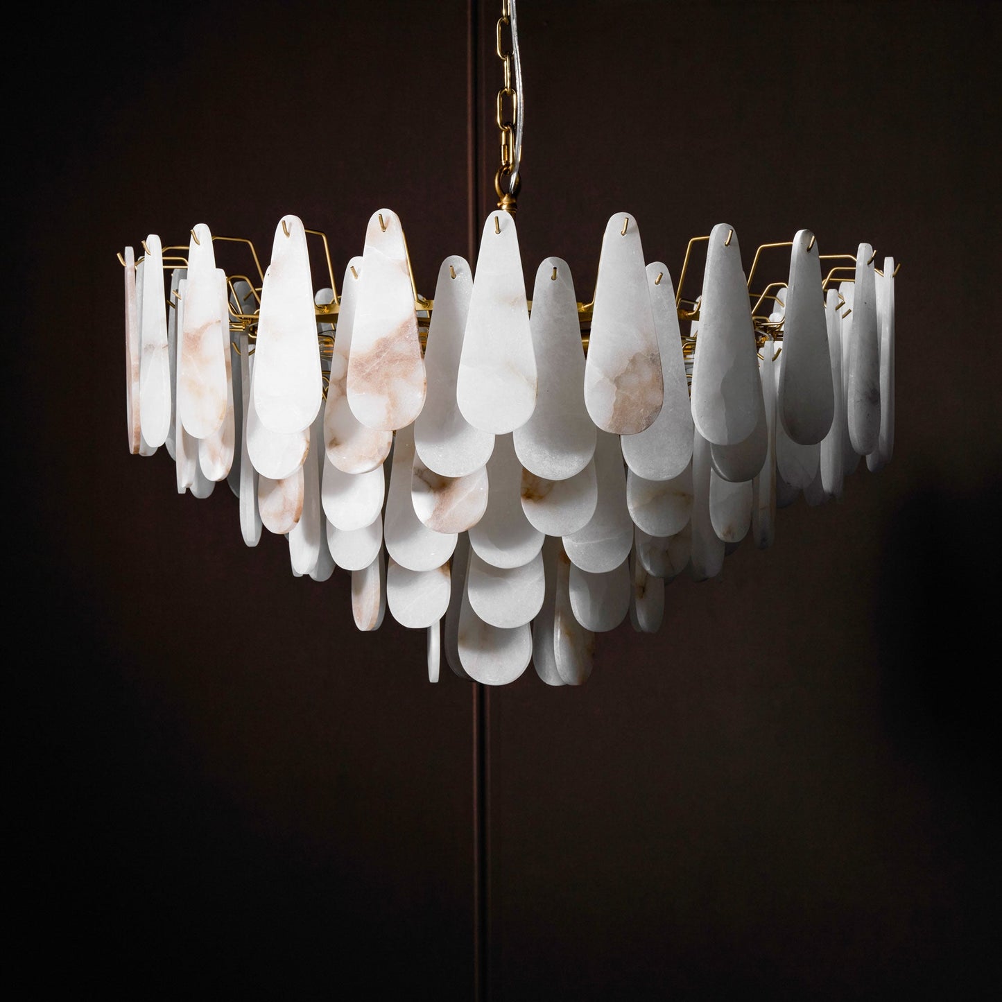 Leon Alabaster Chandelier - Elegant Design with Adjustable Height & LE