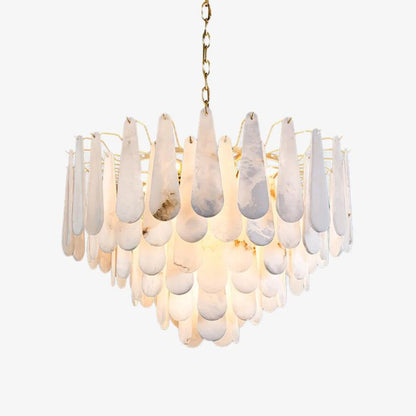 Leon Alabaster Chandelier - Elegant Design with Adjustable Height & LE