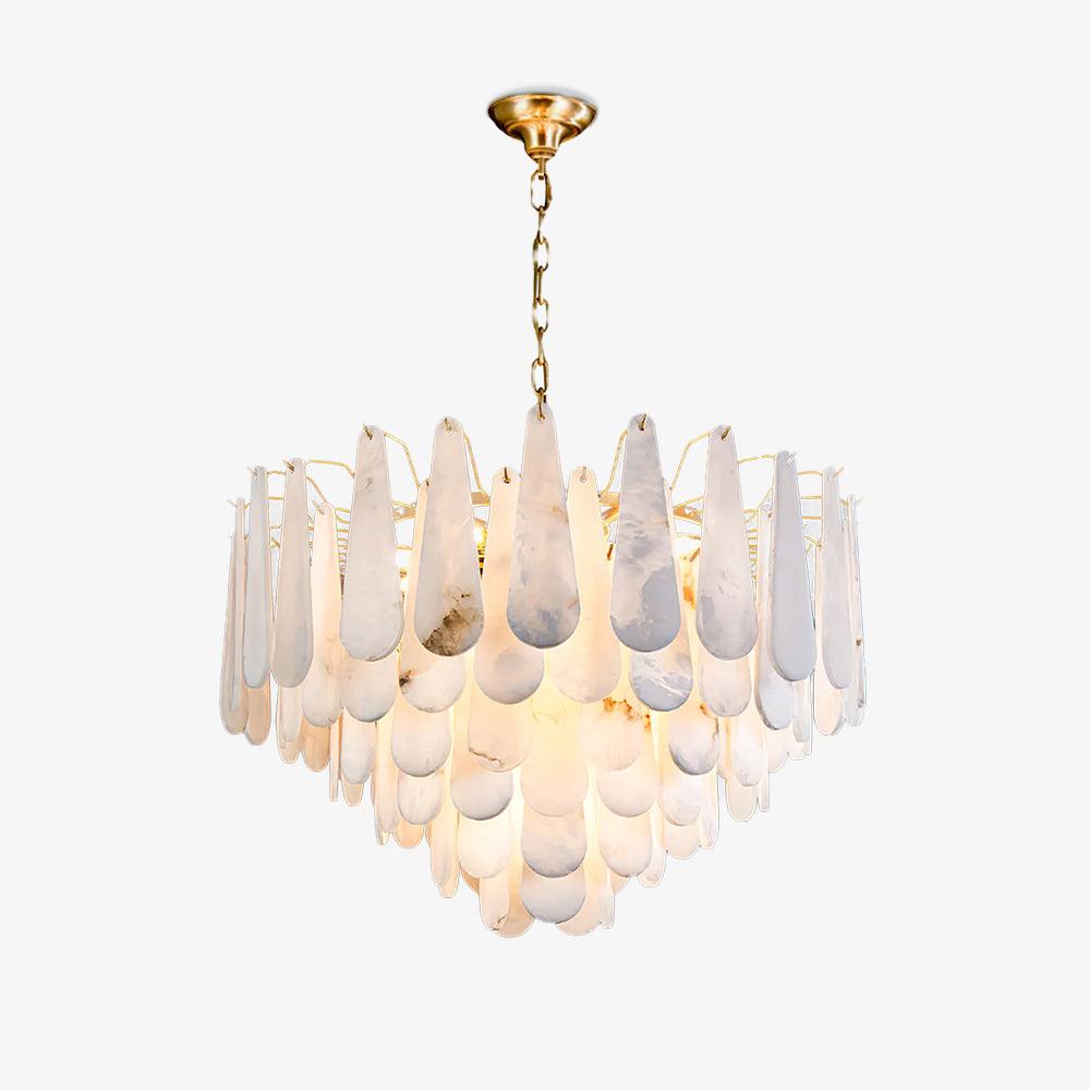 Leon Alabaster Chandelier - Elegant Design with Adjustable Height & LE