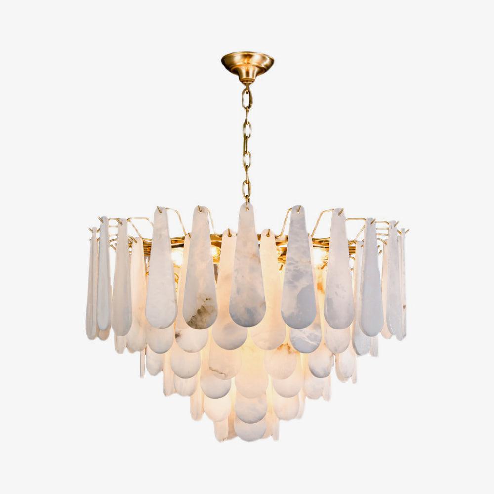 Leon Alabaster Chandelier - Elegant Design with Adjustable Height & LE