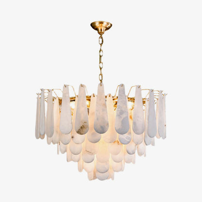 Leon Alabaster Chandelier - Elegant Design with Adjustable Height & LE