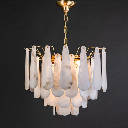 Leon Alabaster Chandelier - Elegant Design with Adjustable Height & LE