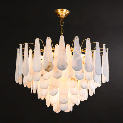Leon Alabaster Chandelier - Elegant Design with Adjustable Height & LE