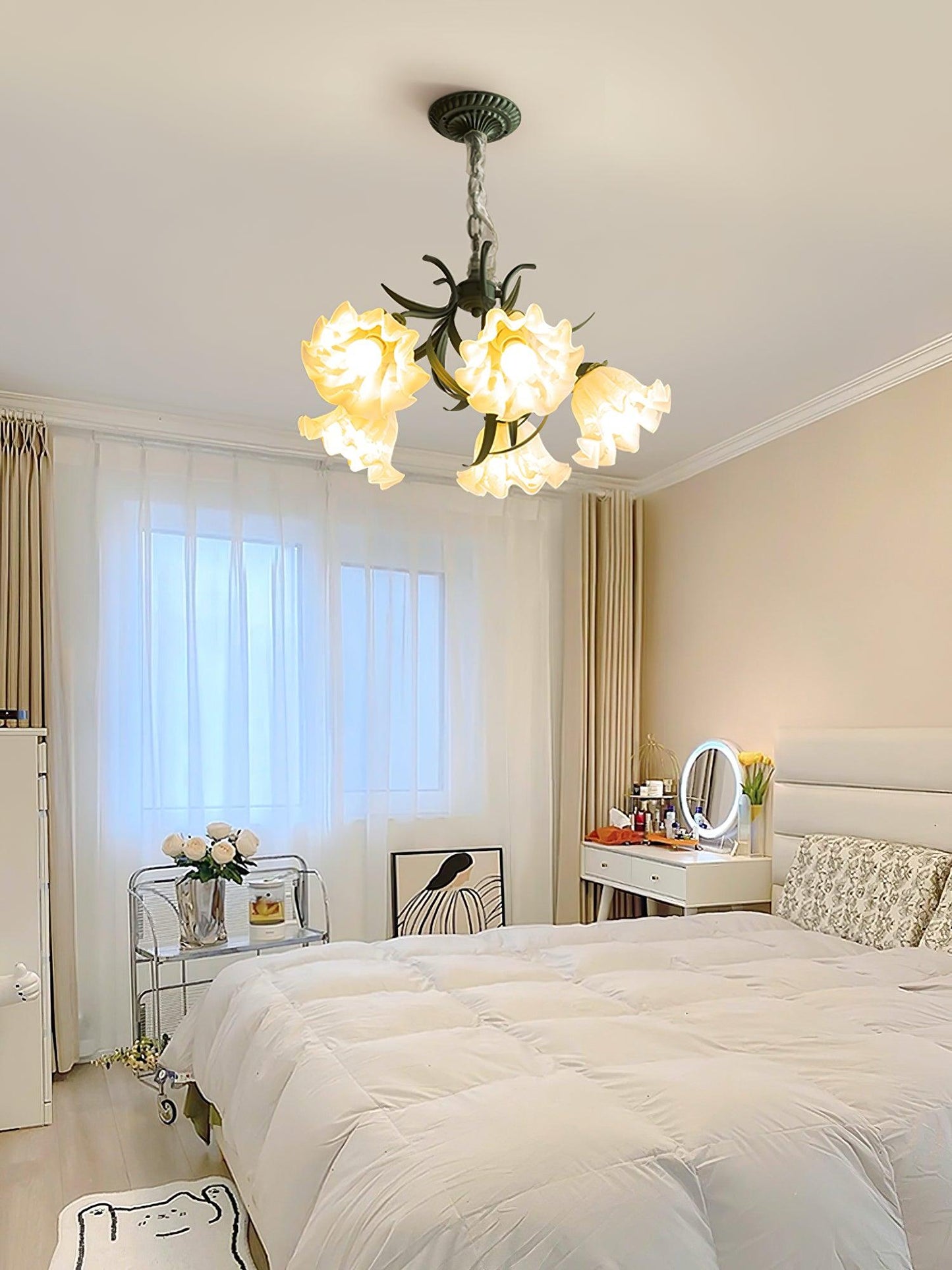 Lily of the Valley Flower Chandelier - Elegant Design, LED Lighting