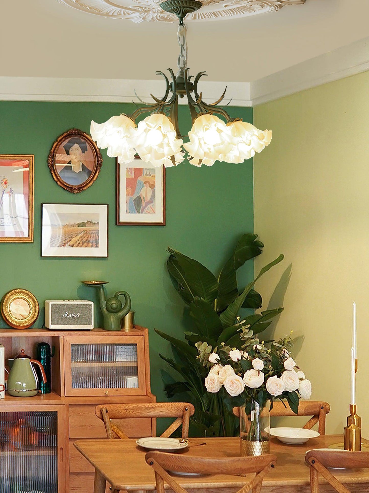 Lily of the Valley Flower Chandelier - Elegant Design, LED Lighting