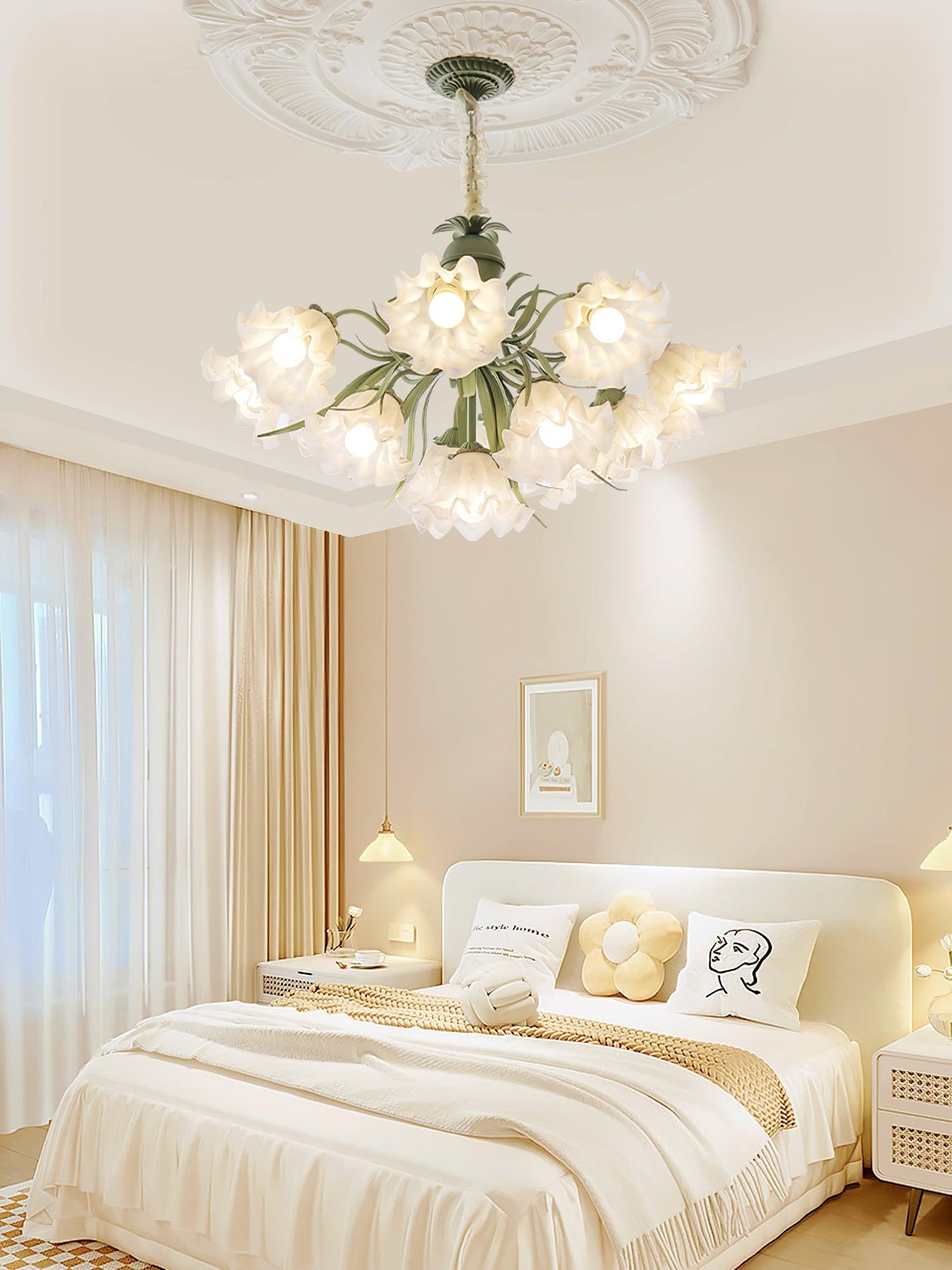 Lily of the Valley Flower Chandelier - Elegant Design, LED Lighting
