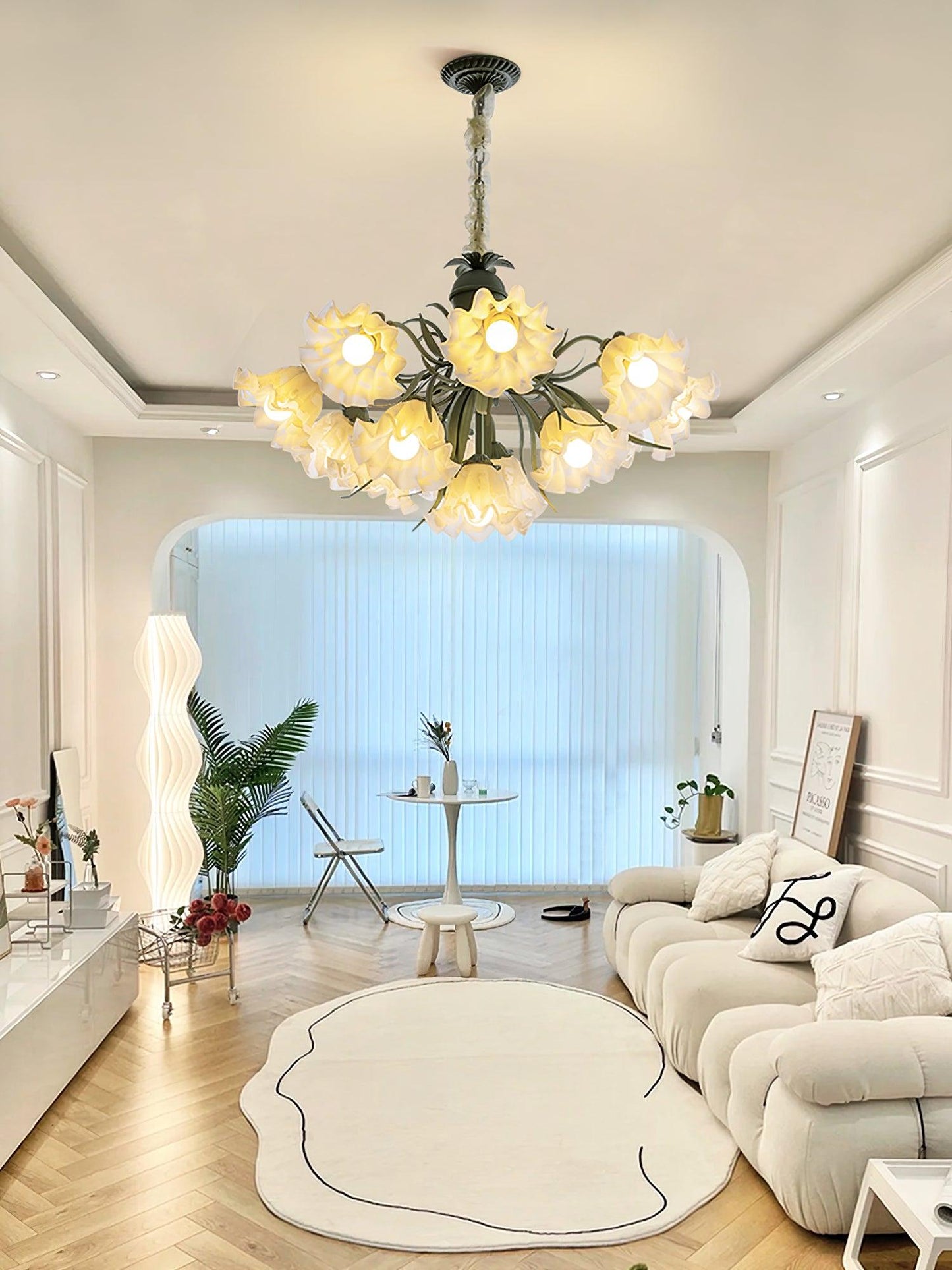 Lily of the Valley Flower Chandelier - Elegant Design, LED Lighting