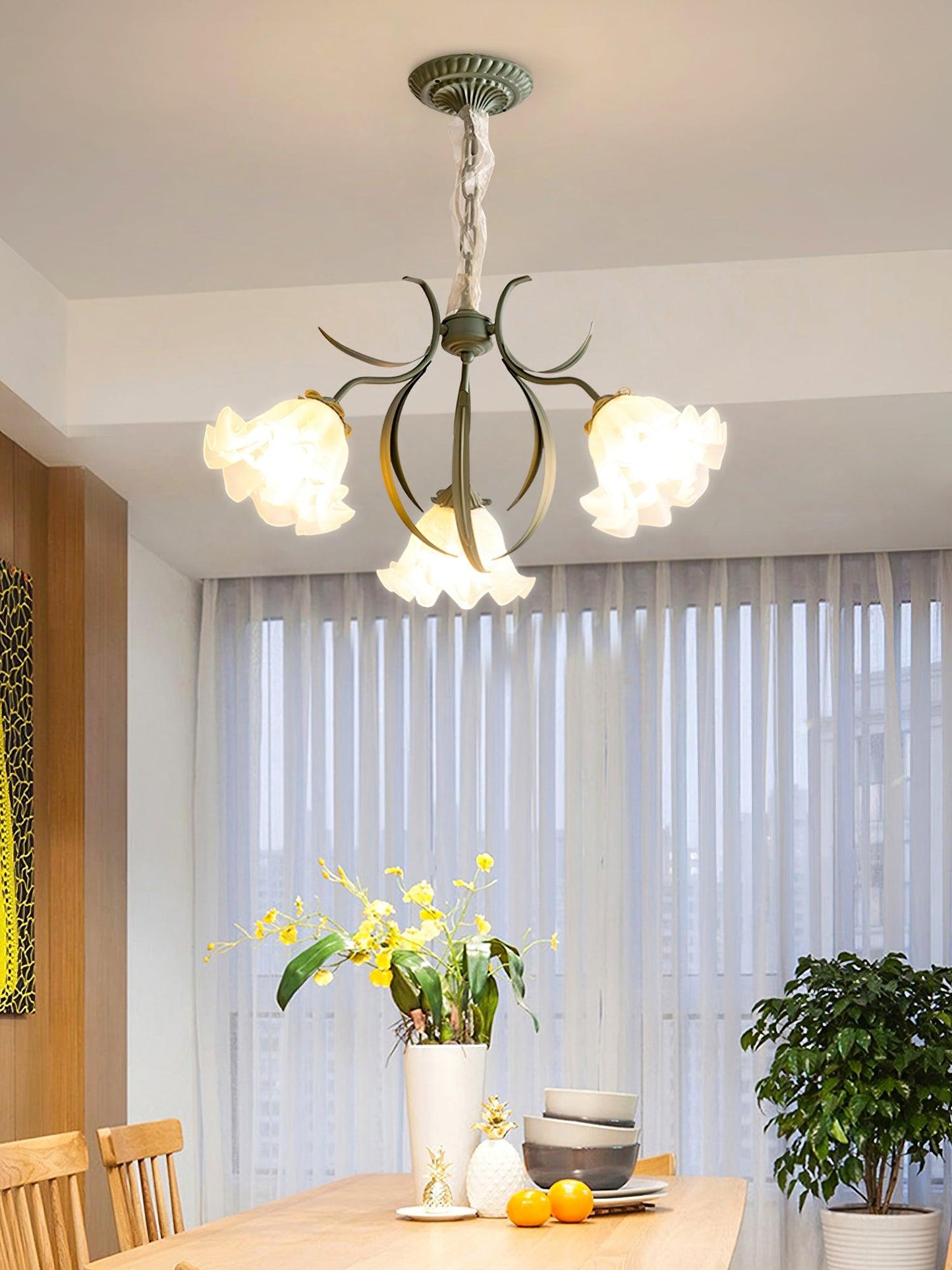 Lily of the Valley Flower Chandelier - Elegant Design, LED Lighting