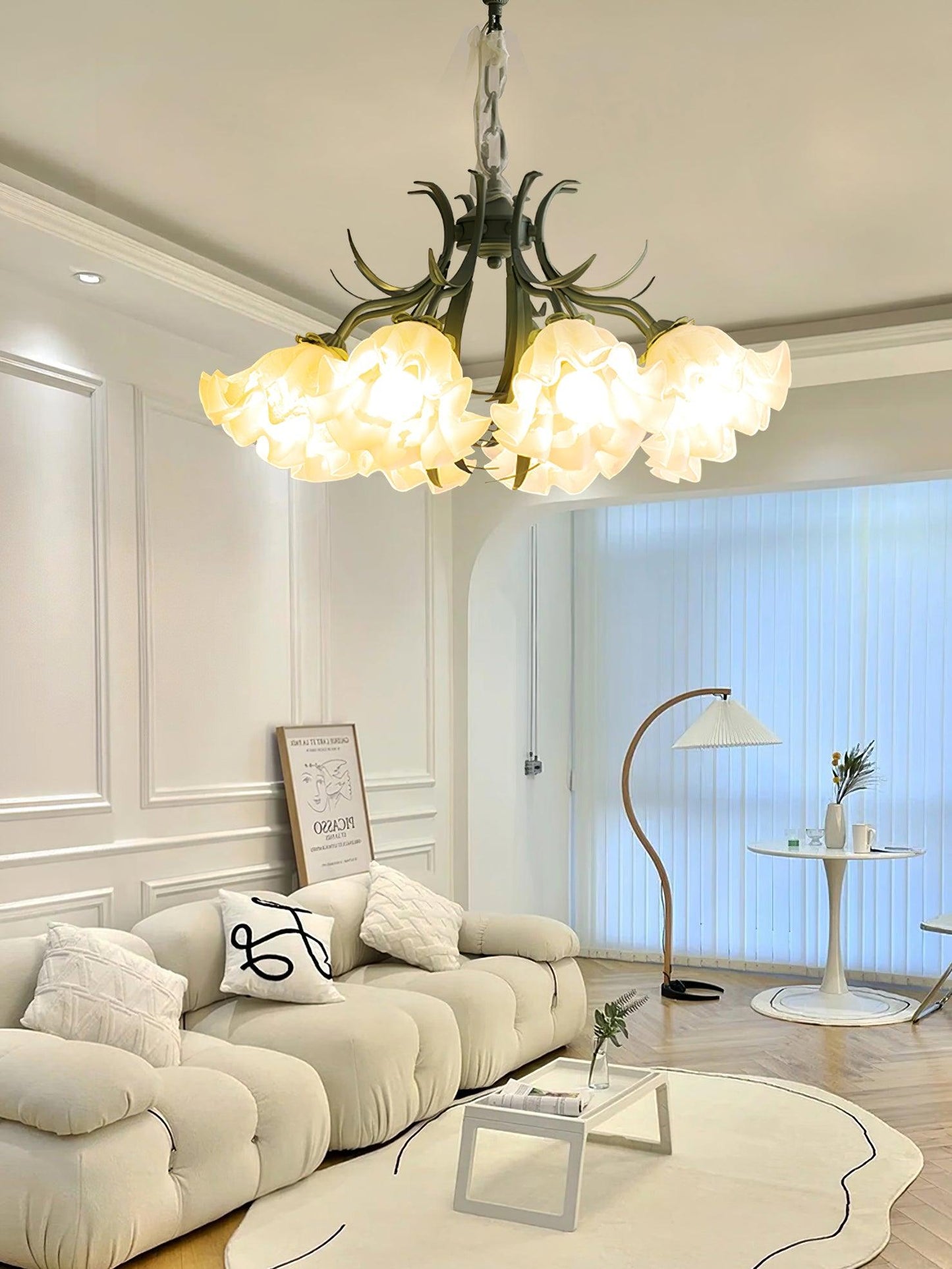 Lily of the Valley Flower Chandelier - Elegant Design, LED Lighting