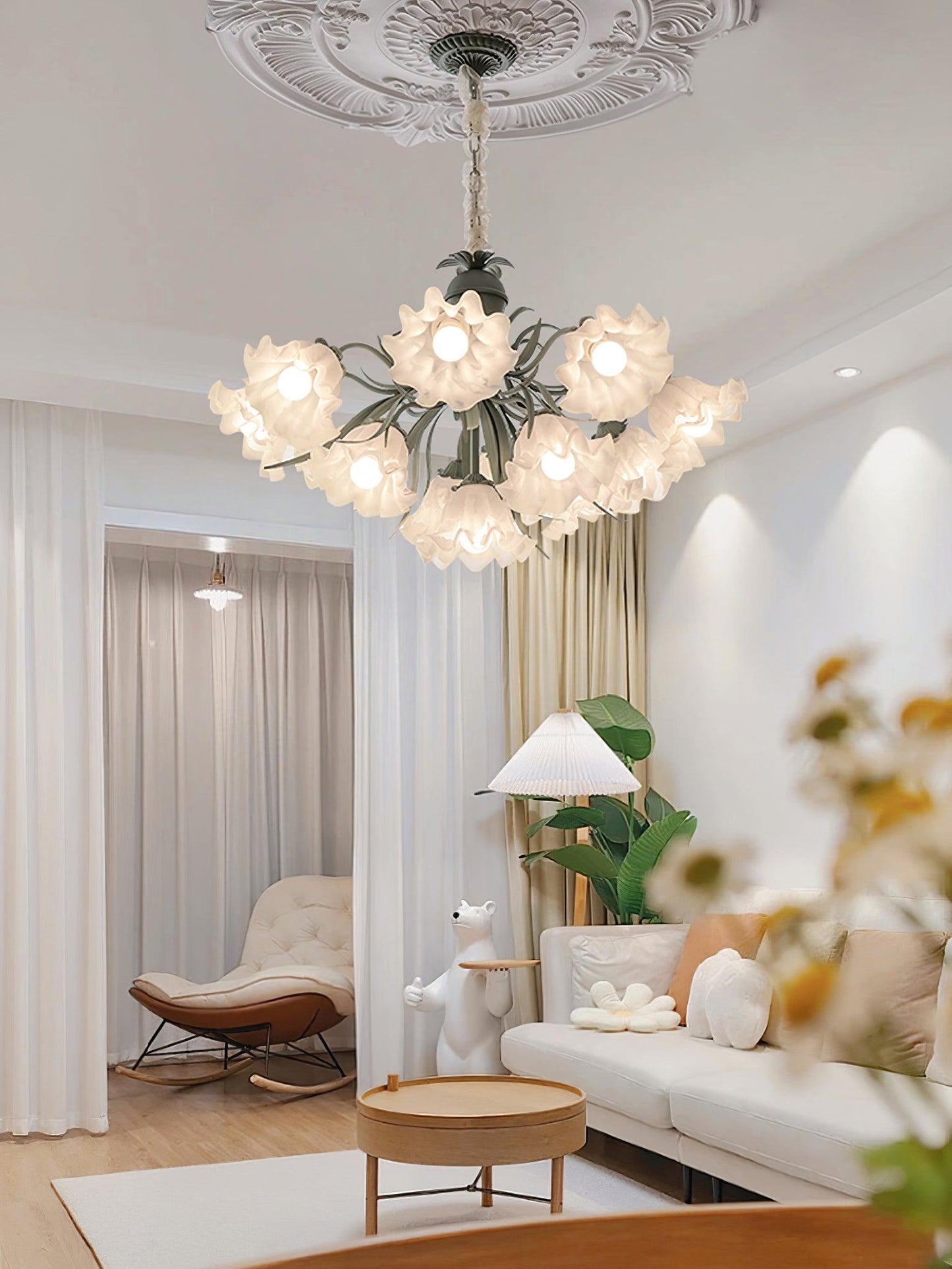 Lily of the Valley Flower Chandelier - Elegant Design, LED Lighting