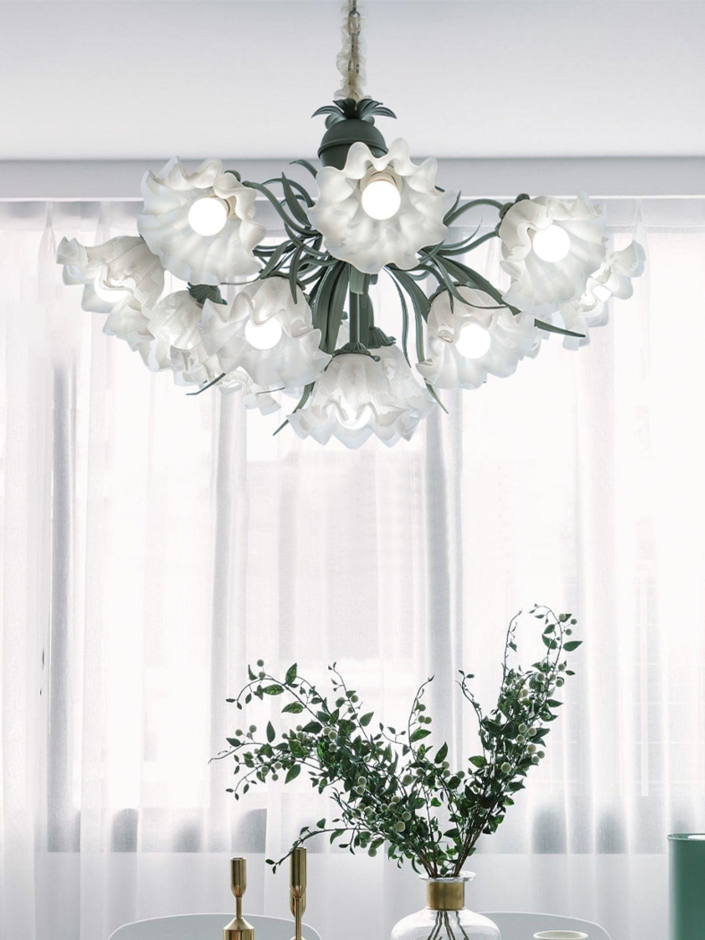 Lily of the Valley Flower Chandelier - Elegant Design, LED Lighting