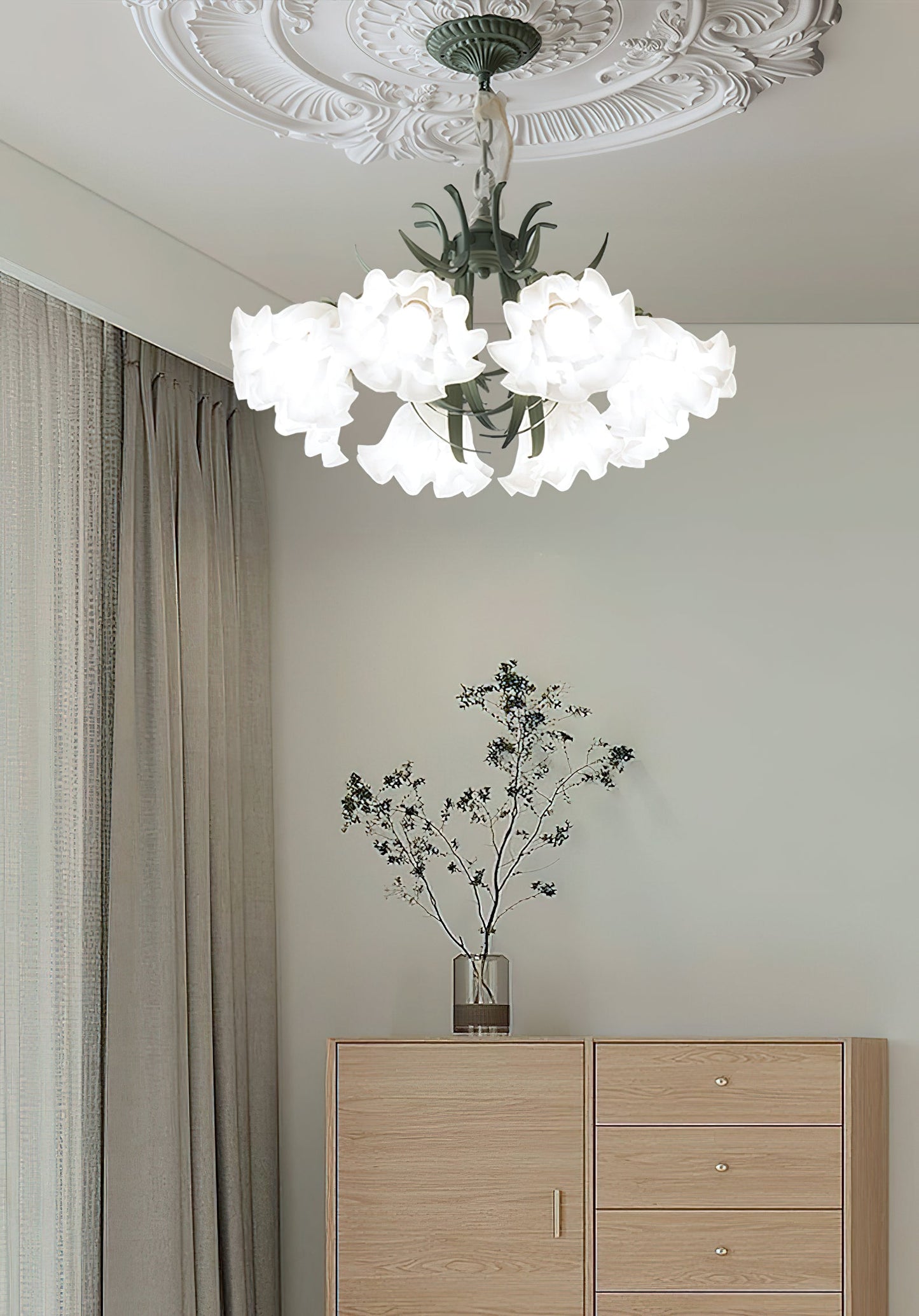 Lily of the Valley Flower Chandelier - Elegant Design, LED Lighting