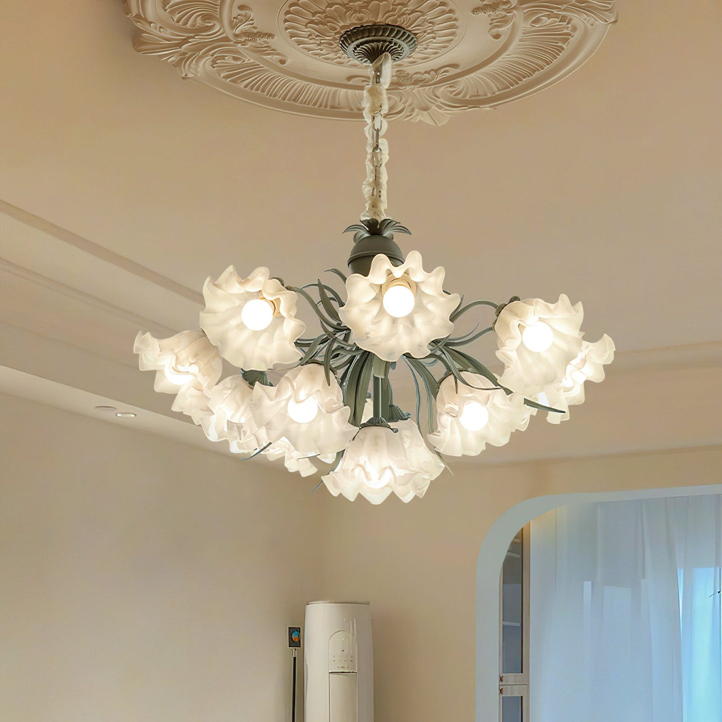 Lily of the Valley Flower Chandelier - Elegant Design, LED Lighting
