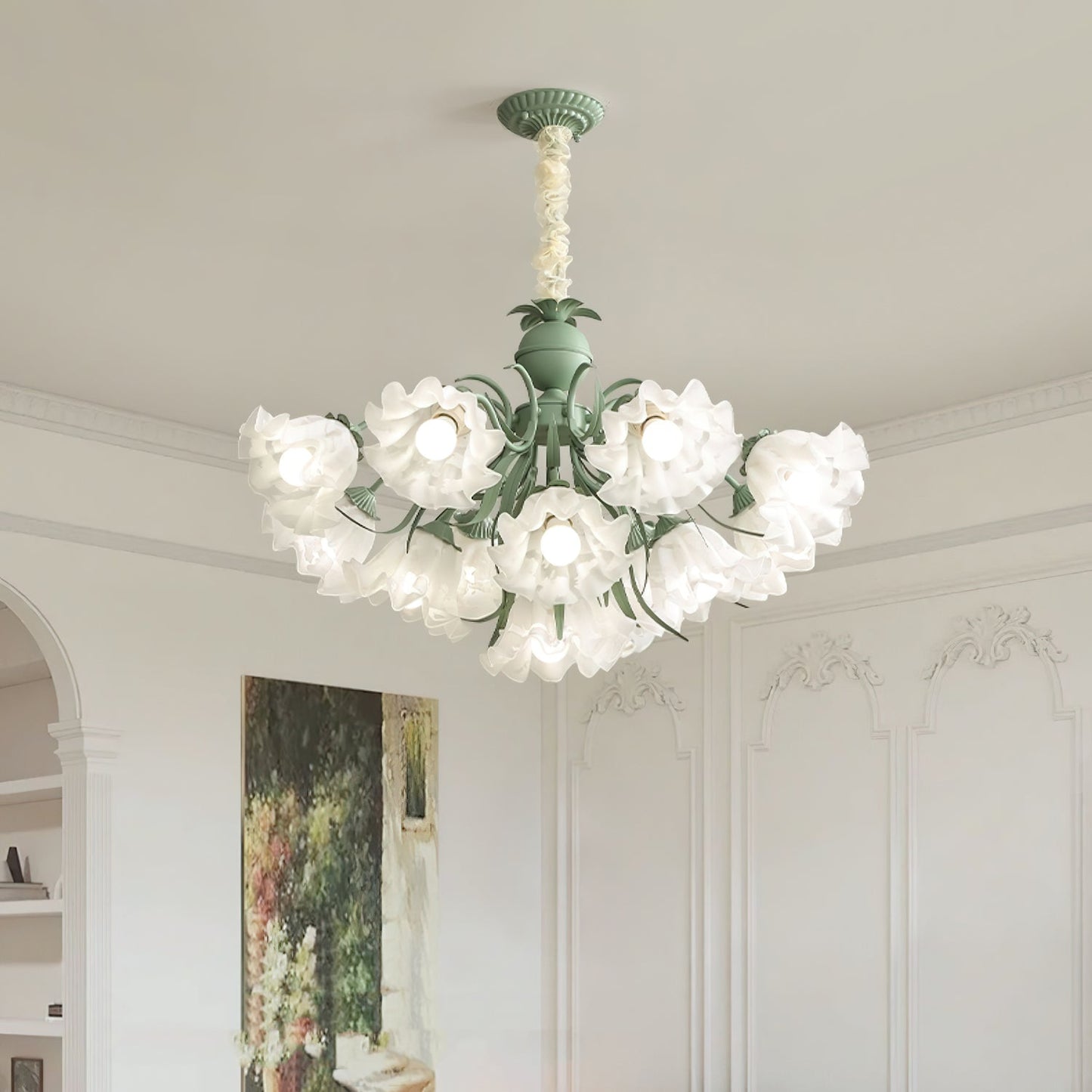 Lily of the Valley Flower Chandelier - Elegant Design, LED Lighting