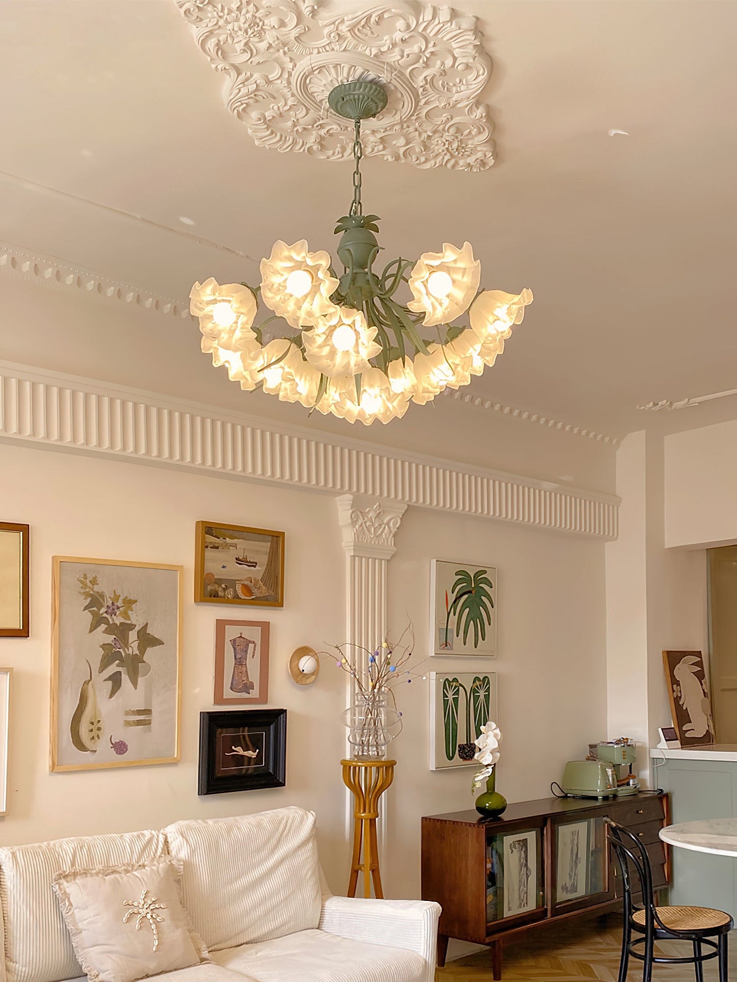 Lily of the Valley Flower Chandelier - Elegant Design, LED Lighting