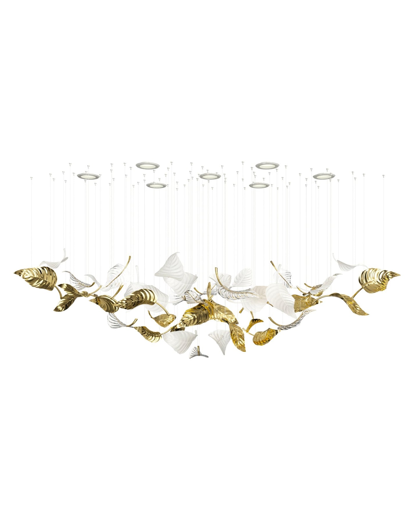Linden Leaves Elegant Chandelier with Adjustable Height & LED Lighting