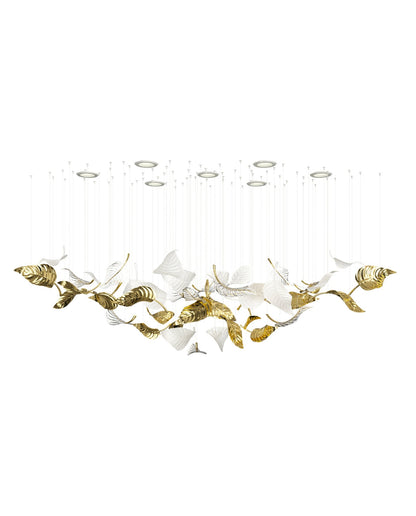 Linden Leaves Elegant Chandelier with Adjustable Height & LED Lighting
