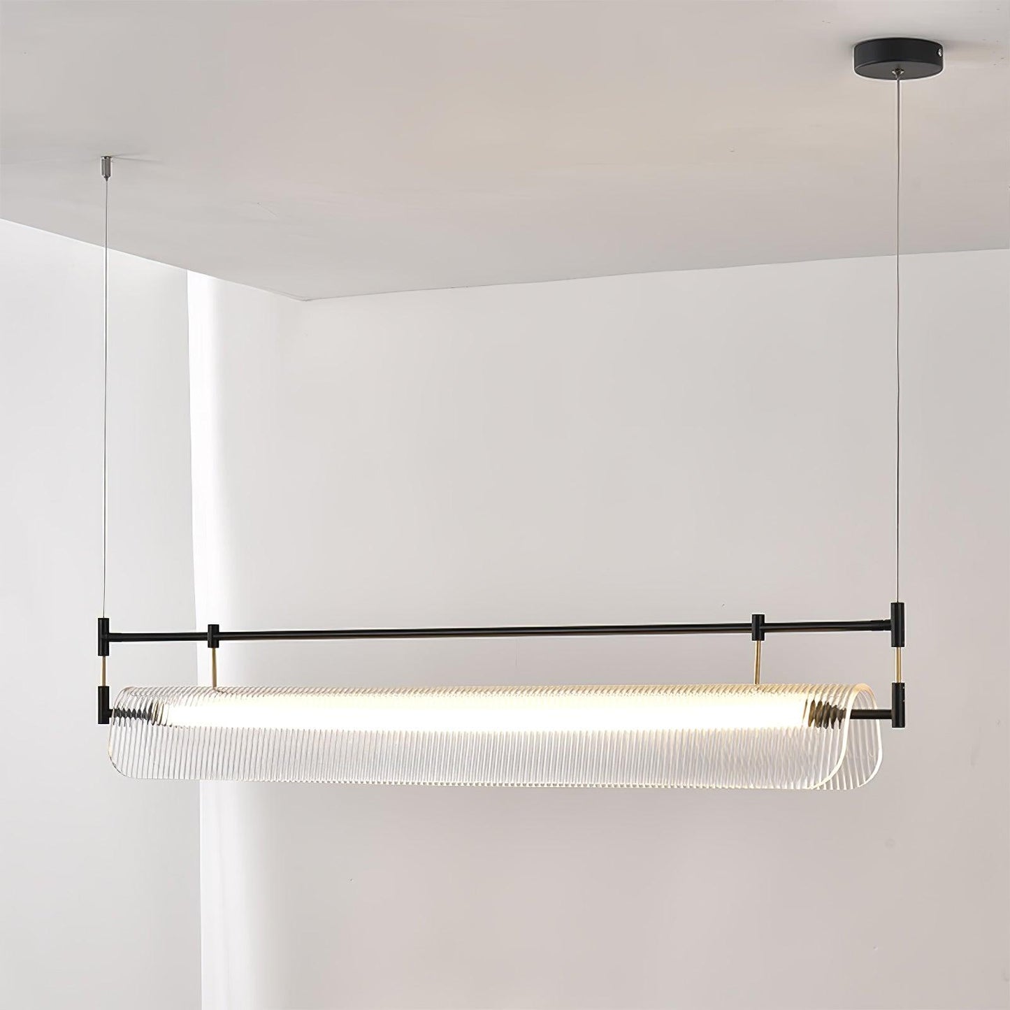 Modern Linear Strip Chandelier - Adjustable Height, Energy-Efficient L