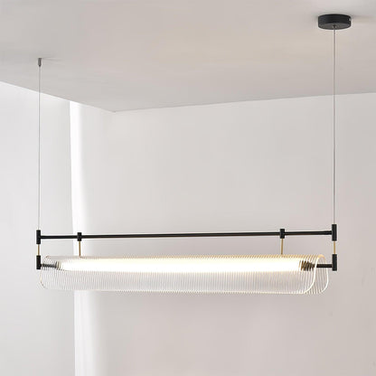 Modern Linear Strip Chandelier - Adjustable Height, Energy-Efficient L