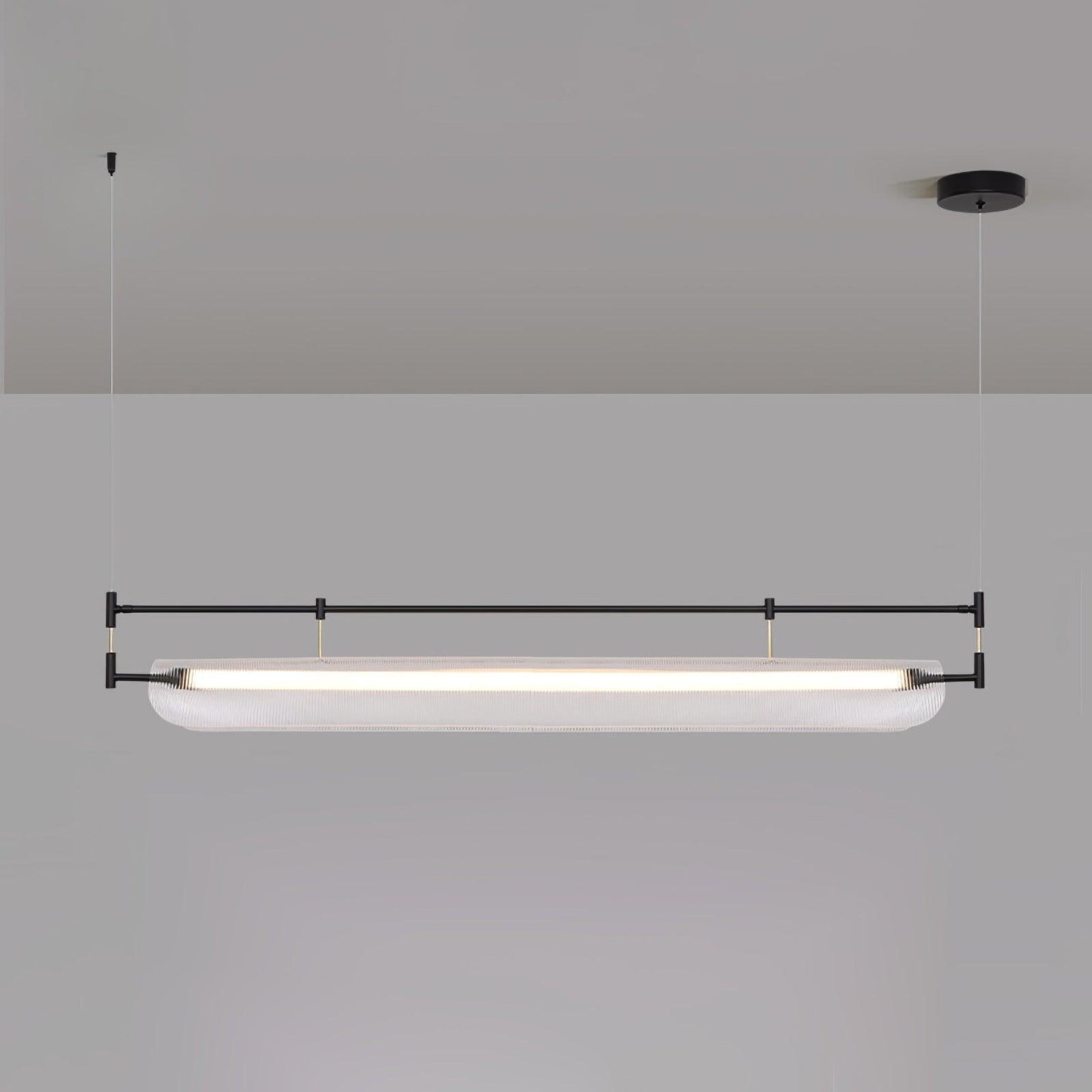 Modern Linear Strip Chandelier - Adjustable Height, Energy-Efficient L