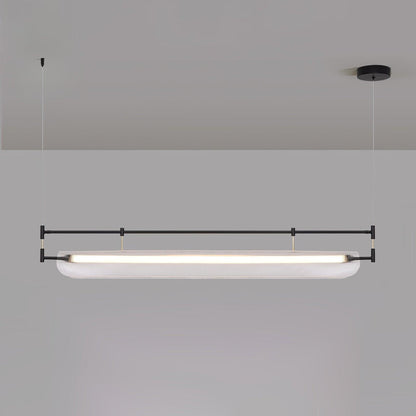 Modern Linear Strip Chandelier - Adjustable Height, Energy-Efficient L