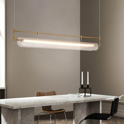 Modern Linear Strip Chandelier - Adjustable Height, Energy-Efficient L