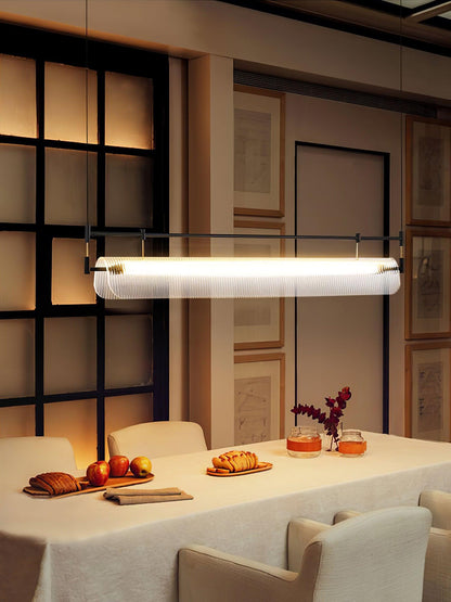 Modern Linear Strip Chandelier - Adjustable Height, Energy-Efficient L