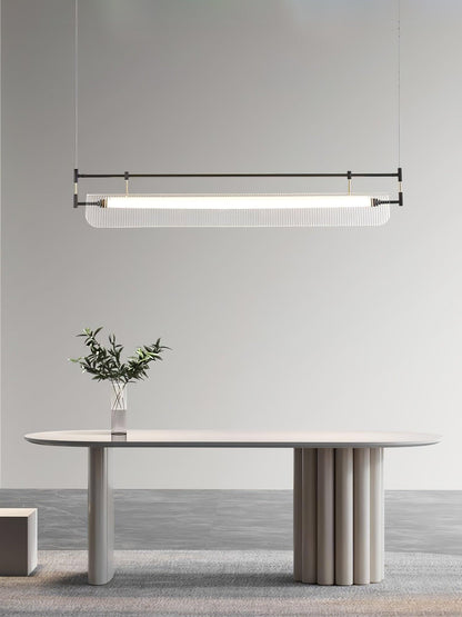 Modern Linear Strip Chandelier - Adjustable Height, Energy-Efficient L