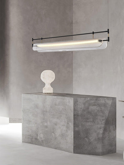 Modern Linear Strip Chandelier - Adjustable Height, Energy-Efficient L