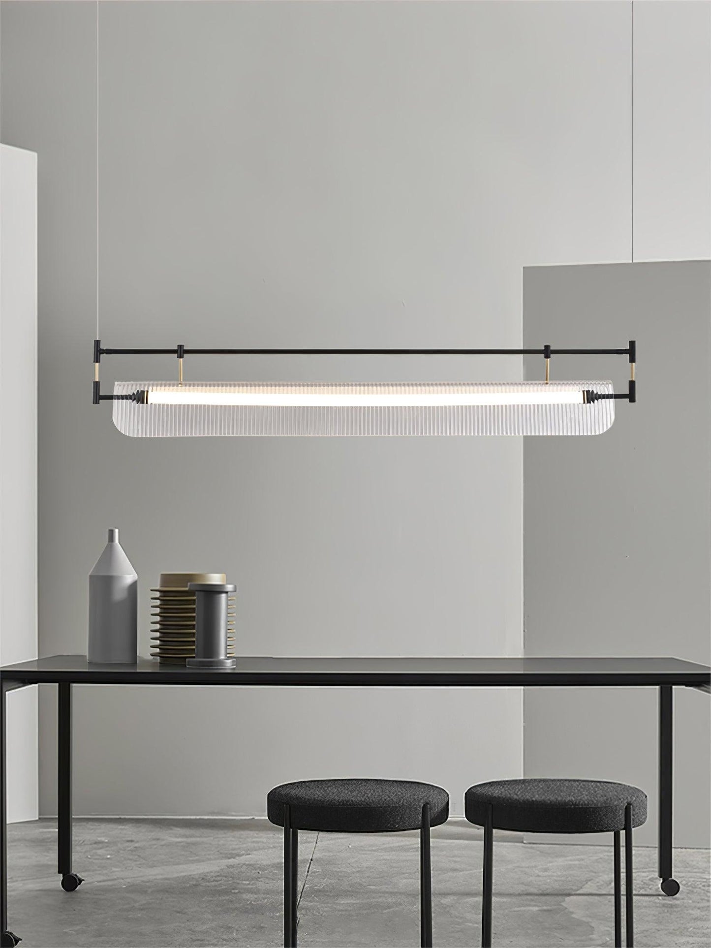 Modern Linear Strip Chandelier - Adjustable Height, Energy-Efficient L
