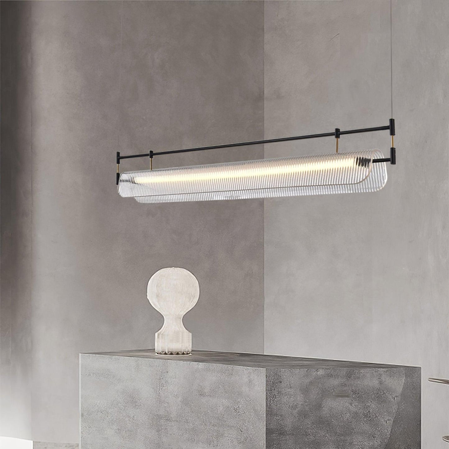 Modern Linear Strip Chandelier - Adjustable Height, Energy-Efficient L