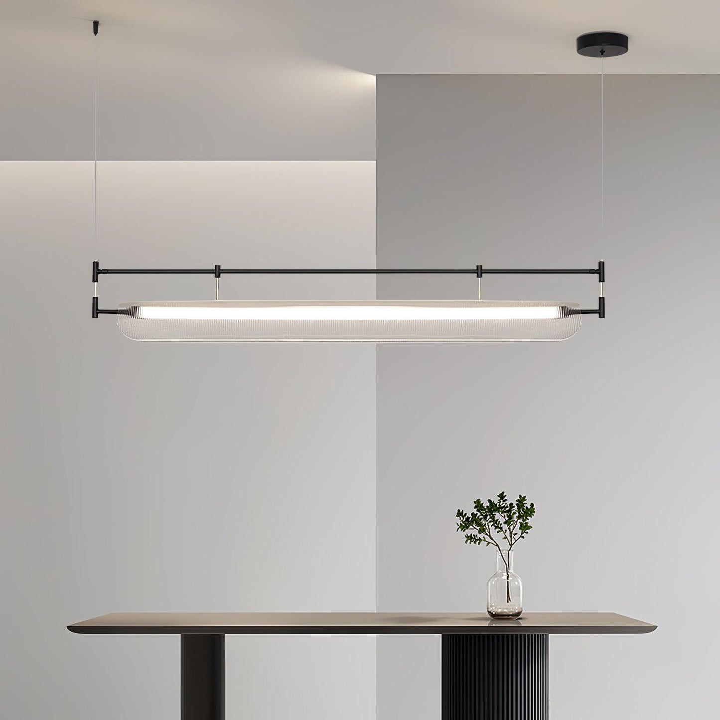 Modern Linear Strip Chandelier - Adjustable Height, Energy-Efficient L