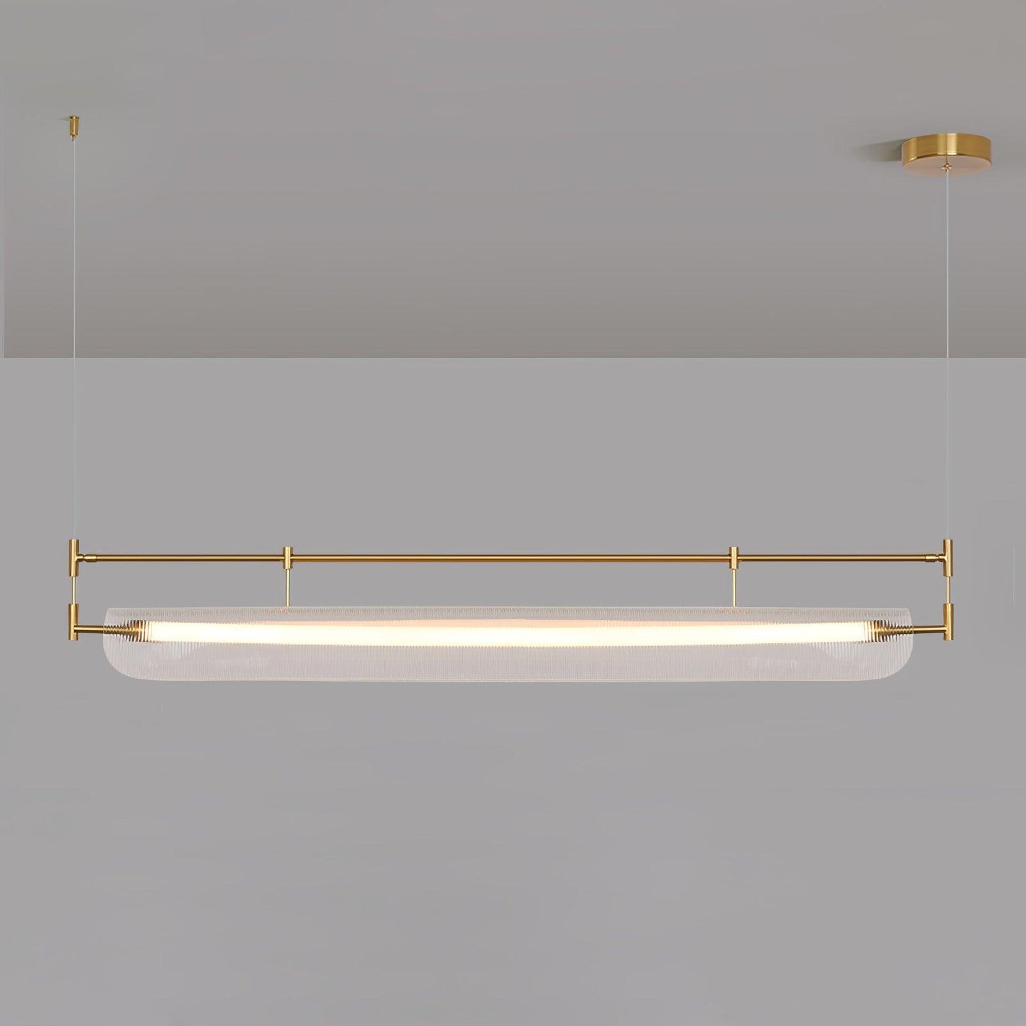 Modern Linear Strip Chandelier - Adjustable Height, Energy-Efficient L