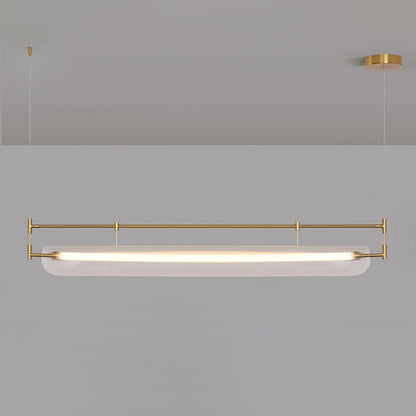 Modern Linear Strip Chandelier - Adjustable Height, Energy-Efficient L