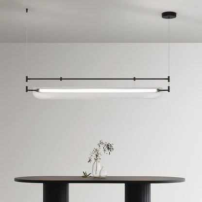 Modern Linear Strip Chandelier - Adjustable Height, Energy-Efficient L