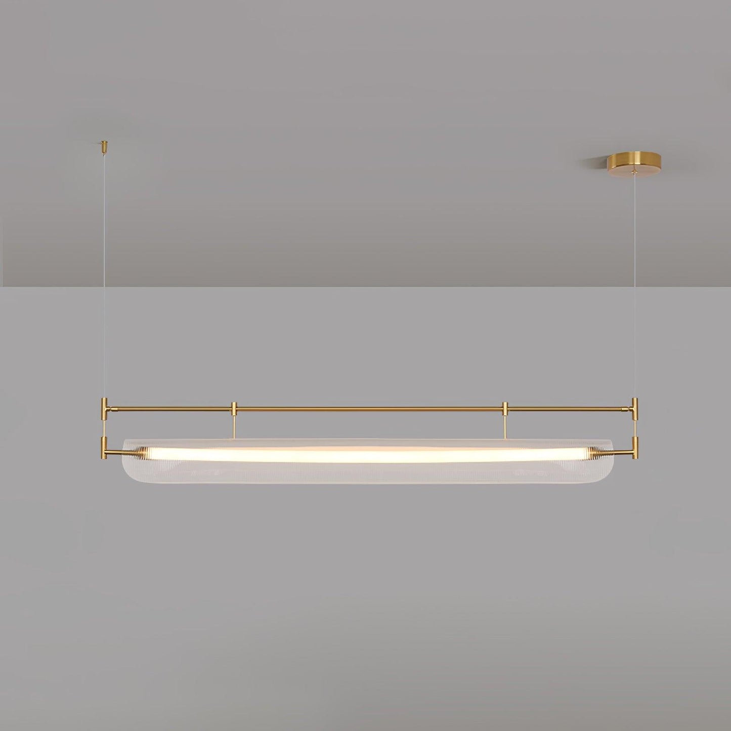 Modern Linear Strip Chandelier - Adjustable Height, Energy-Efficient L