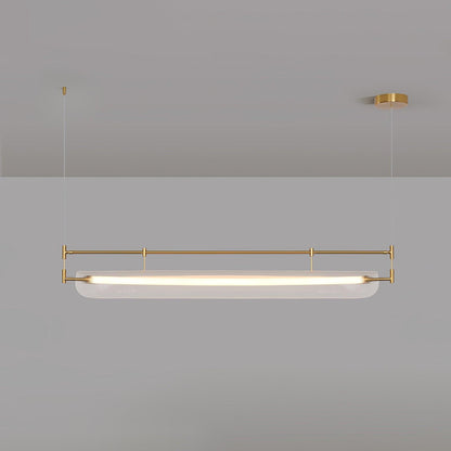 Modern Linear Strip Chandelier - Adjustable Height, Energy-Efficient L