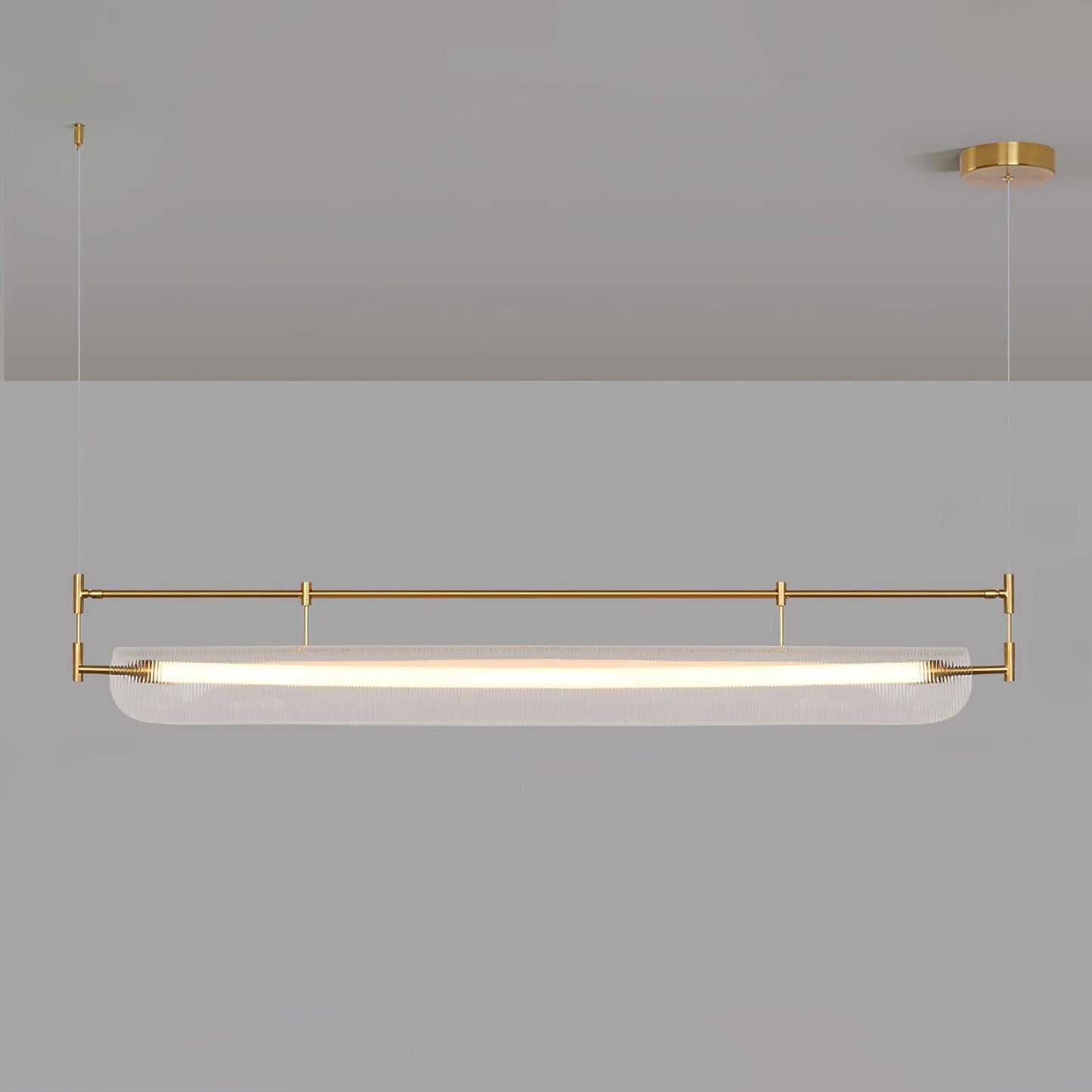 Modern Linear Strip Chandelier - Adjustable Height, Energy-Efficient L