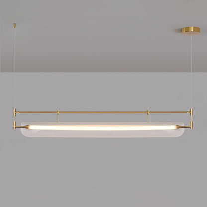 Modern Linear Strip Chandelier - Adjustable Height, Energy-Efficient L