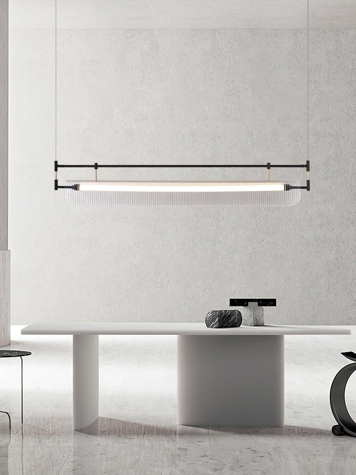 Modern Linear Strip Chandelier - Adjustable Height, Energy-Efficient L