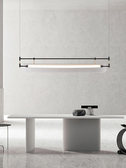 Modern Linear Strip Chandelier - Adjustable Height, Energy-Efficient L