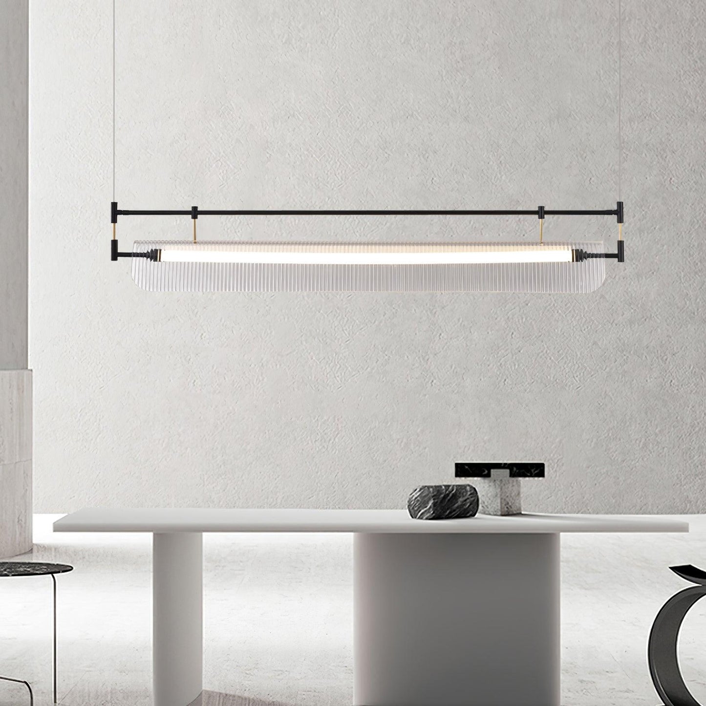 Modern Linear Strip Chandelier - Adjustable Height, Energy-Efficient L