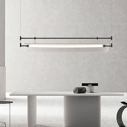 Modern Linear Strip Chandelier - Adjustable Height, Energy-Efficient L
