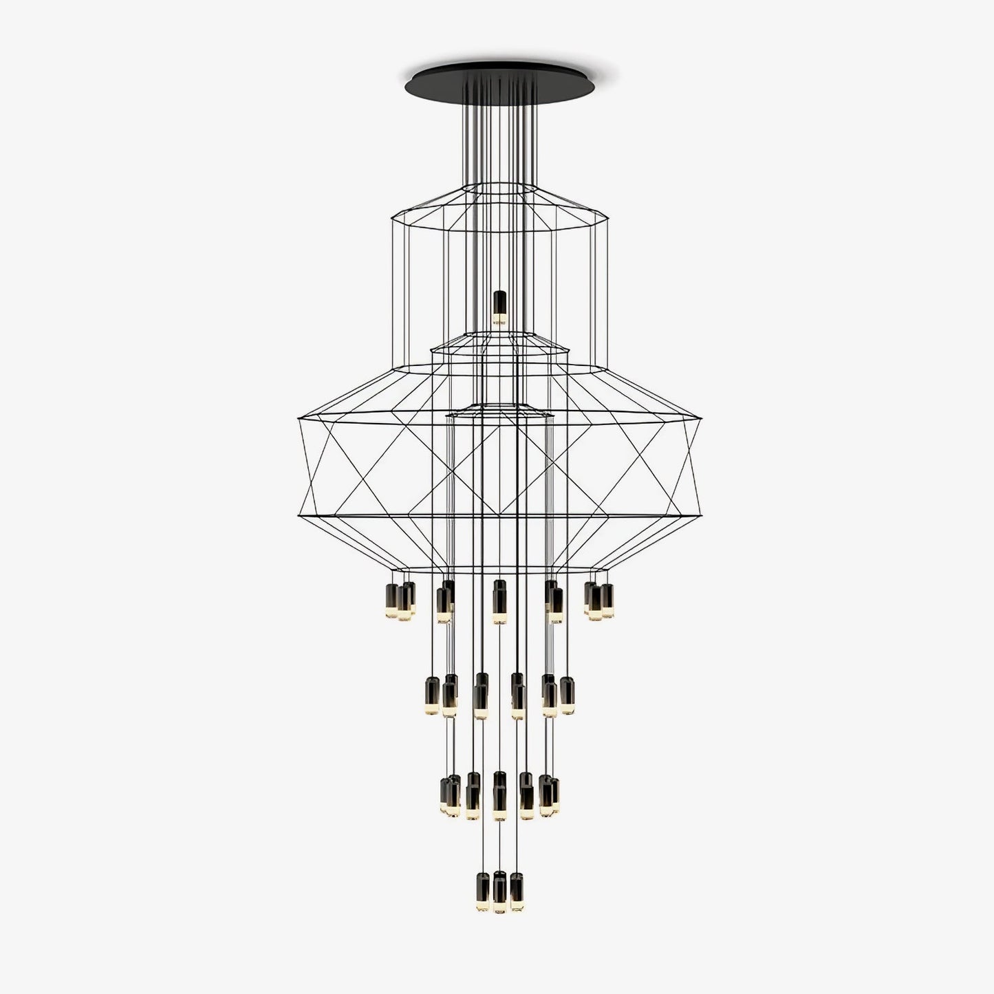 Elegant Lattice Chandelier with Adjustable Height and Crystal Accents