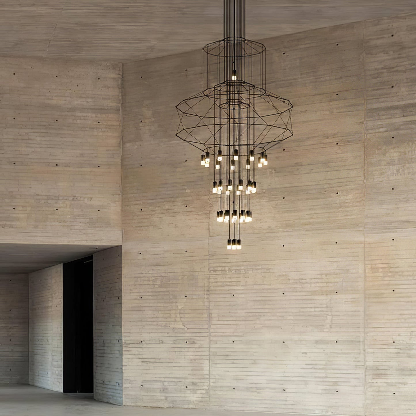Elegant Lattice Chandelier with Adjustable Height and Crystal Accents