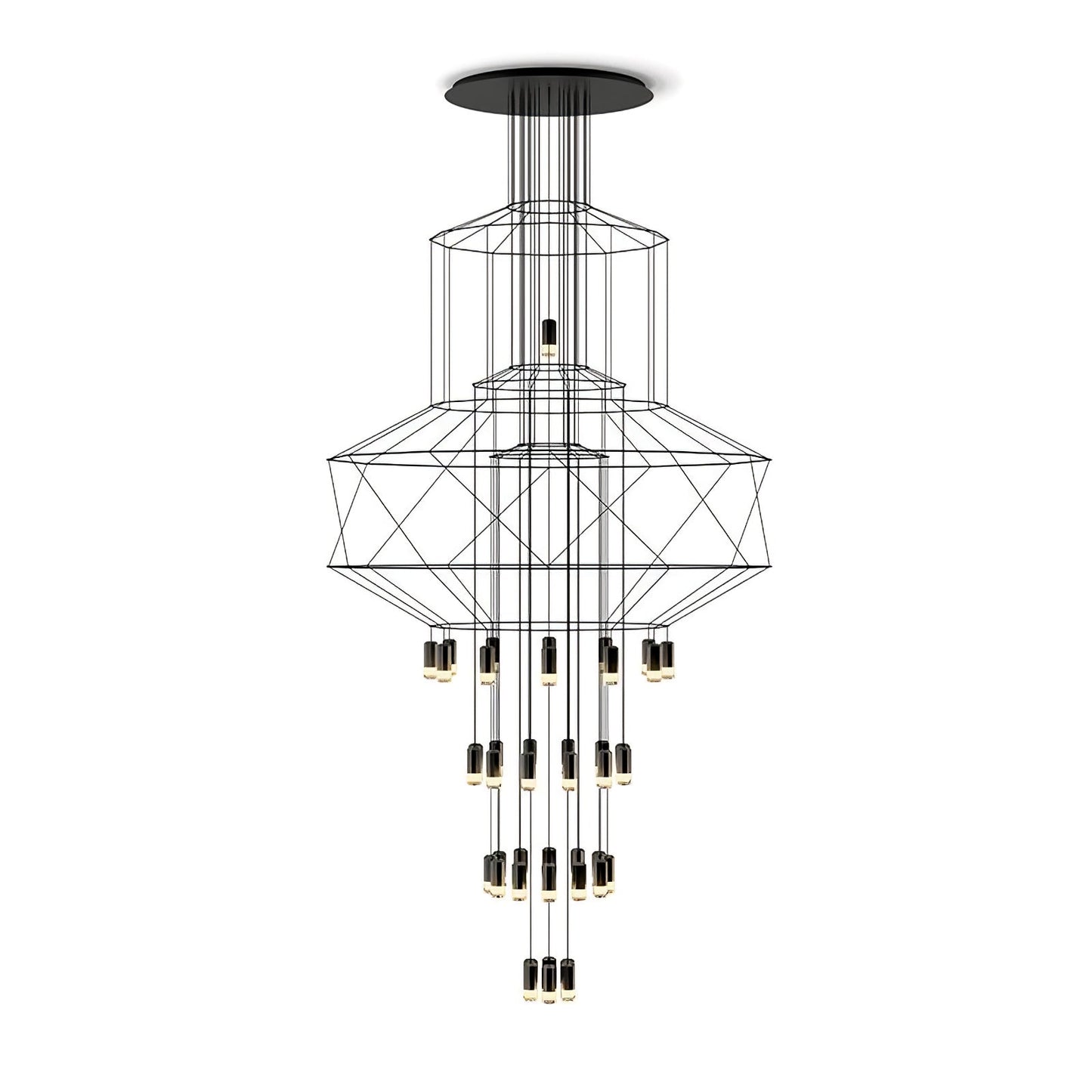 Elegant Lattice Chandelier with Adjustable Height and Crystal Accents
