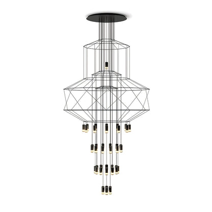 Elegant Lattice Chandelier with Adjustable Height and Crystal Accents