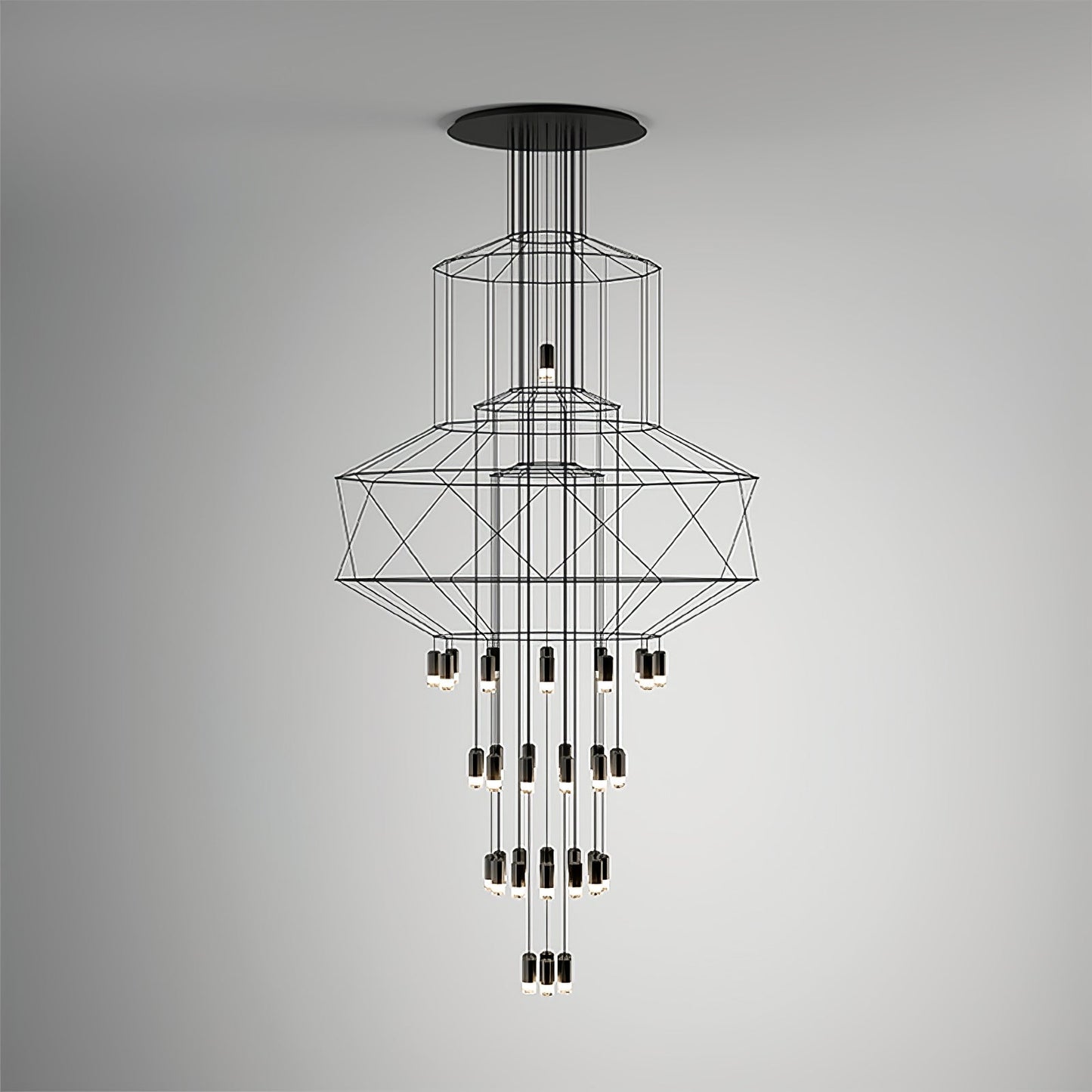 Elegant Lattice Chandelier with Adjustable Height and Crystal Accents